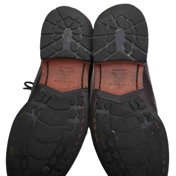 Ted Baker Leather Wingtip Oxford Shoes Black Men\'s Size 10